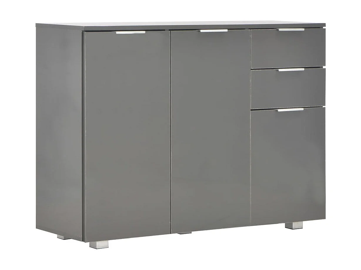 Credenza | Buffet | Armadio Grigio Lucido 107x35x80,5 cm