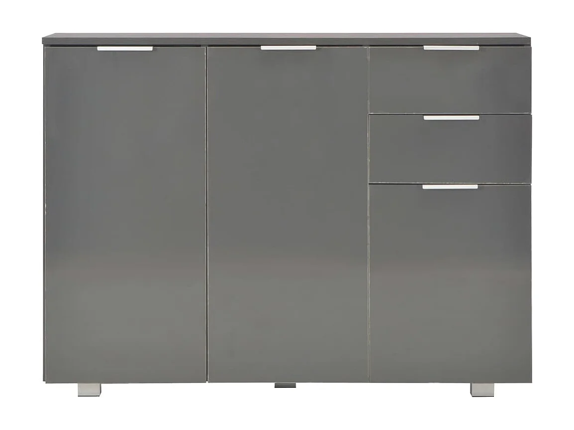 Credenza | Buffet | Armadio Grigio Lucido 107x35x80,5 cm