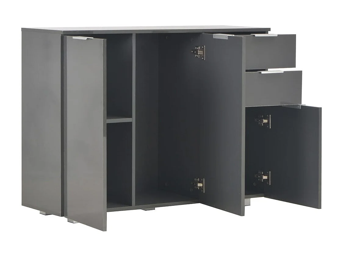 Credenza | Buffet | Armadio Grigio Lucido 107x35x80,5 cm
