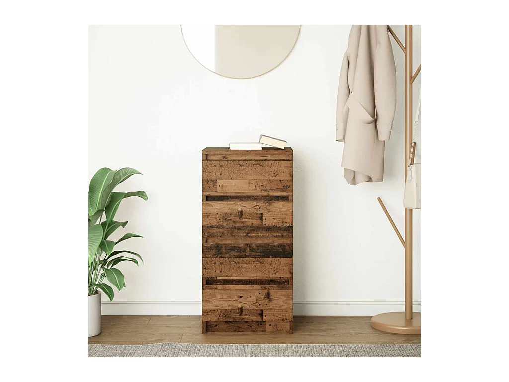 Buffet | Commode à tiroir | Meuble de rangement vieux bois 37,5x35x76 cm bois d'ingénierie
