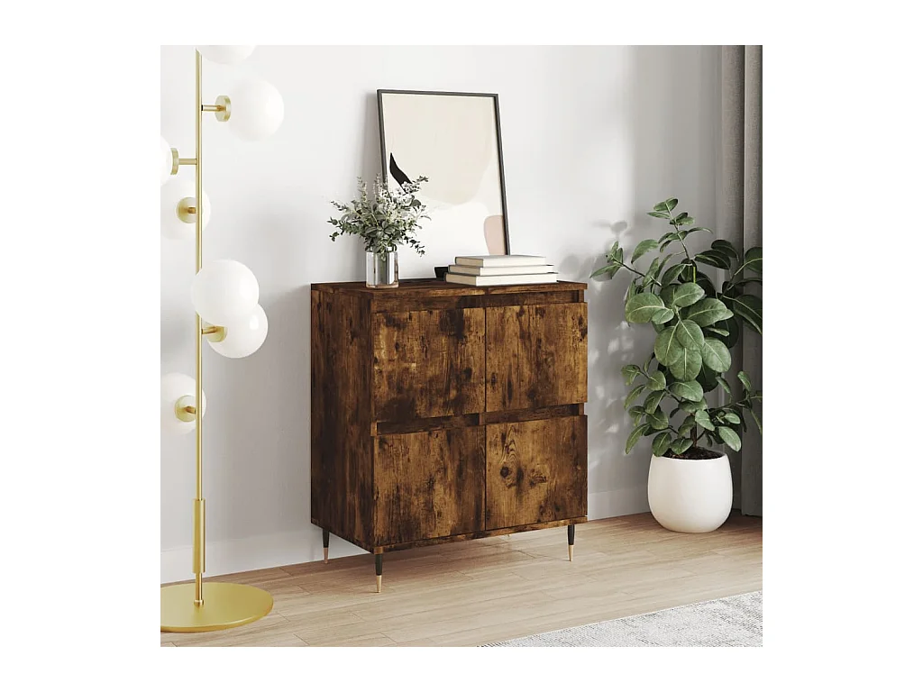 Buffet | Bahut | Meuble de rangement Chêne fumé 60x35x70 cm Bois d'ingénierie