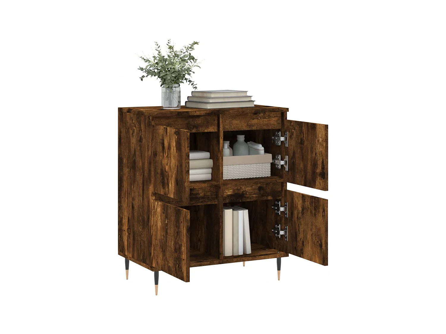 Buffet | Bahut | Meuble de rangement Chêne fumé 60x35x70 cm Bois d'ingénierie
