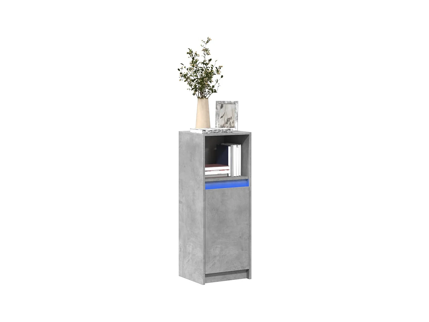 Buffet | Bahut | Meuble de rangement avec LED gris béton 38x34x100 cm bois d'ingénierie
