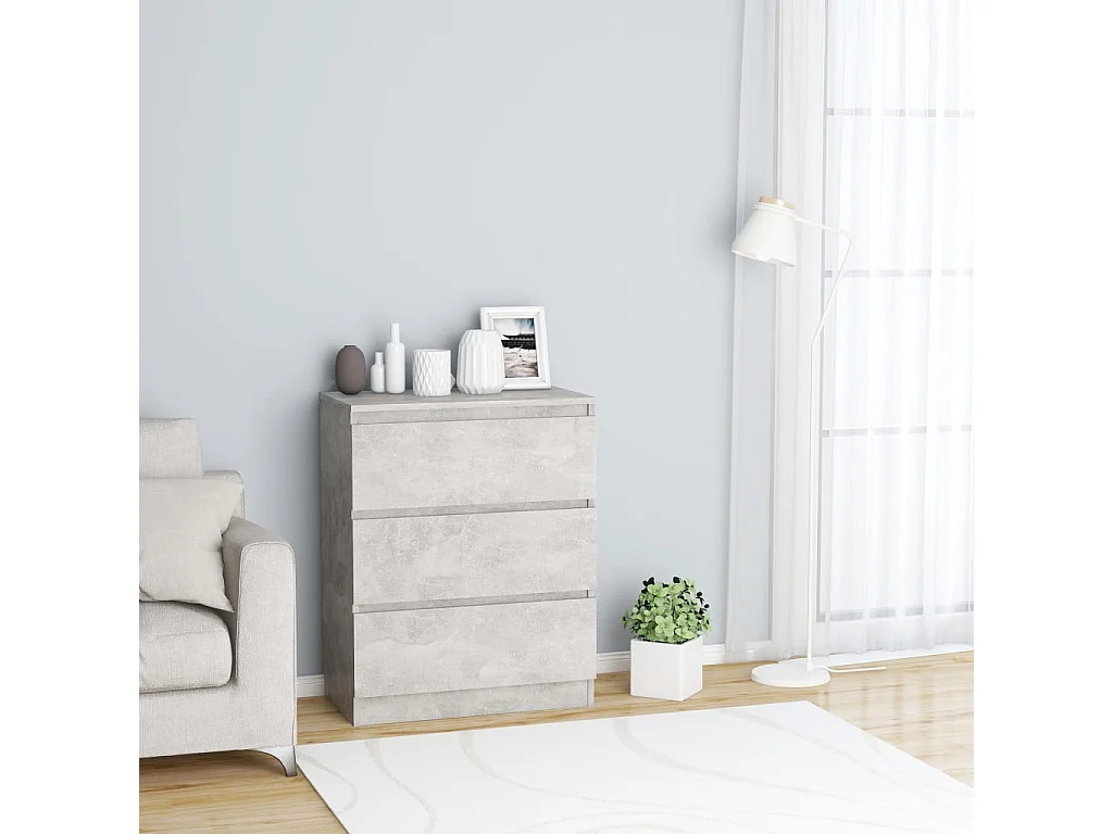 Credenza | Buffet | Armadio Grigio Cemento 60x35x76 cm in Legno Multistrato