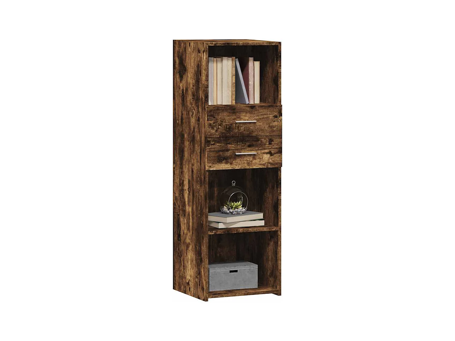 Buffet | Bahut | Meuble de rangement haut chêne fumé 40x42,5x124 cm bois d'ingénierie