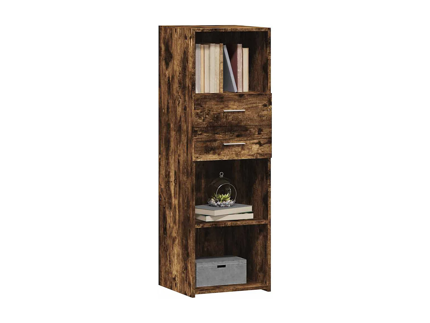 Buffet | Bahut | Meuble de rangement haut chêne fumé 40x42,5x124 cm bois d'ingénierie