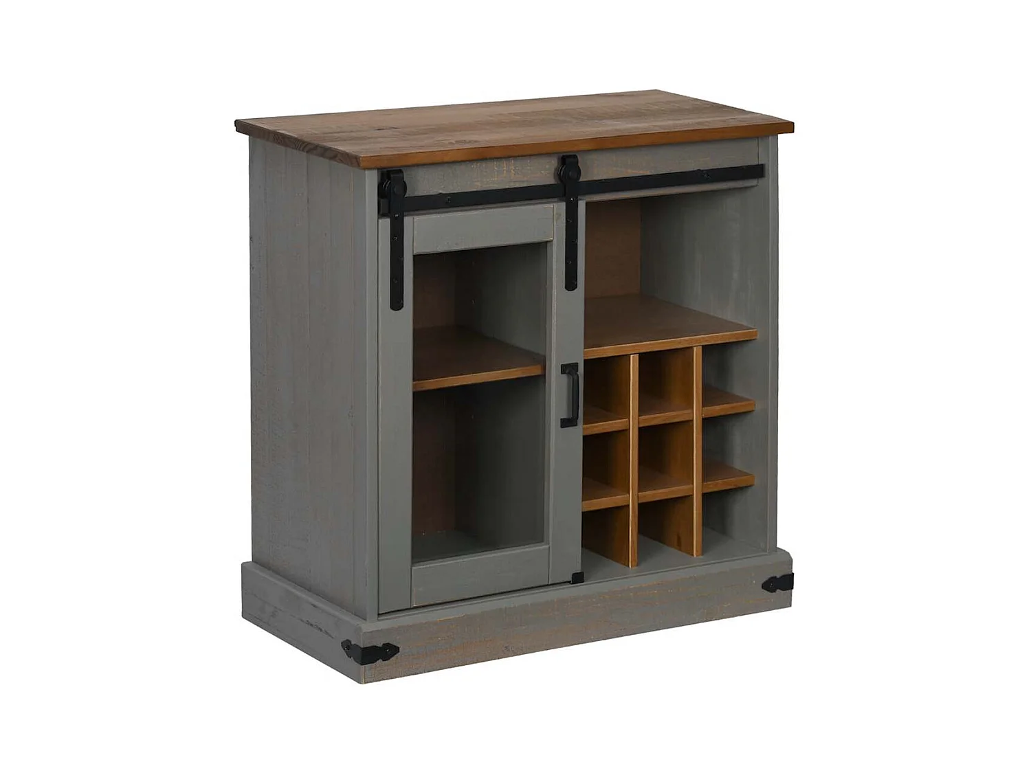 Credenza | Buffet | Armadio HALDEN con Anta Scorrevole 80x40x80 cm Legno Massello