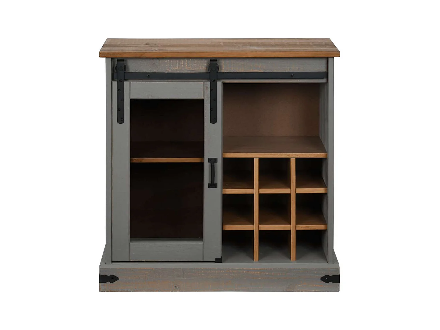 Credenza | Buffet | Armadio HALDEN con Anta Scorrevole 80x40x80 cm Legno Massello