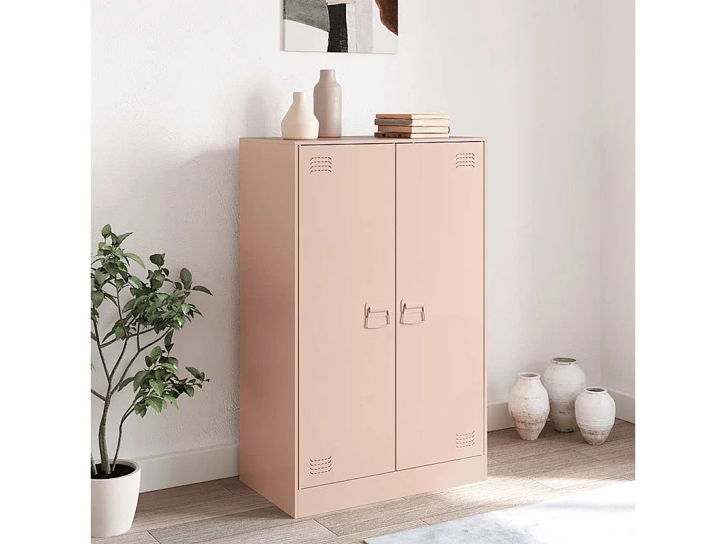Buffet | Bahut | Meuble de rangement rose 67x39x107 cm acier