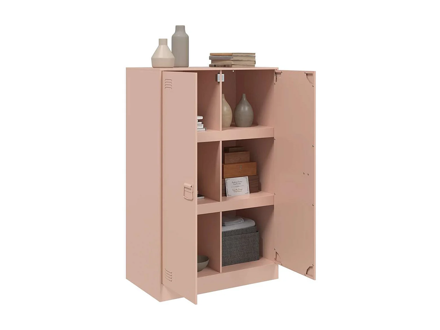 Buffet | Bahut | Meuble de rangement rose 67x39x107 cm acier