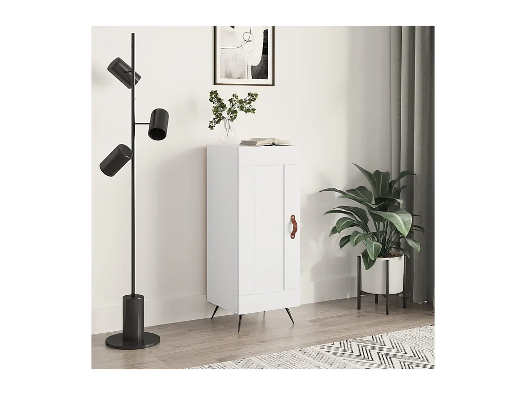 Credenza | Buffet | Armadio Bianca 34,5x34x90 cm in Legno Multistrato