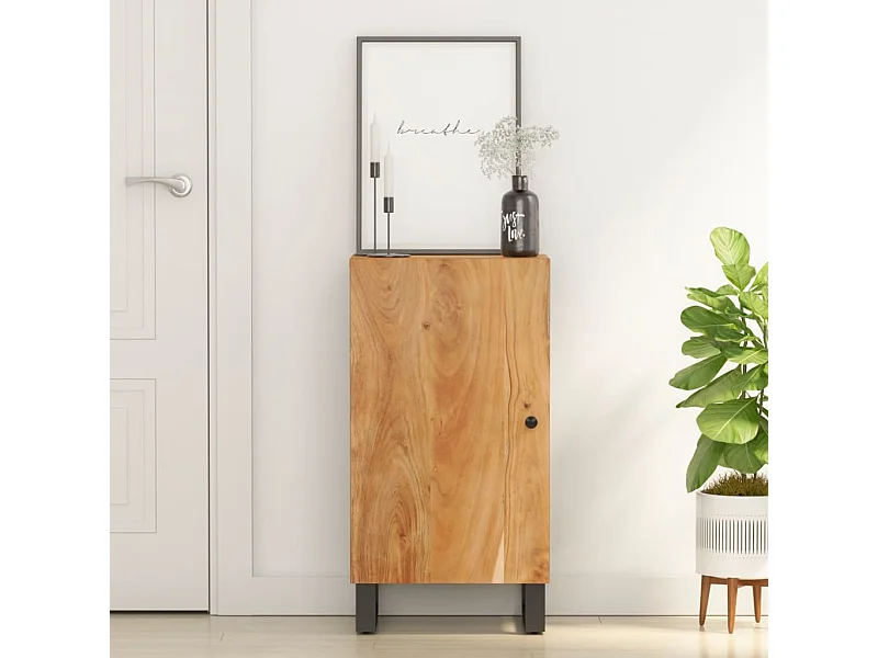 Credenza | Buffet | Armadio con Anta 40x31x75 cm in Legno Massello di Acacia