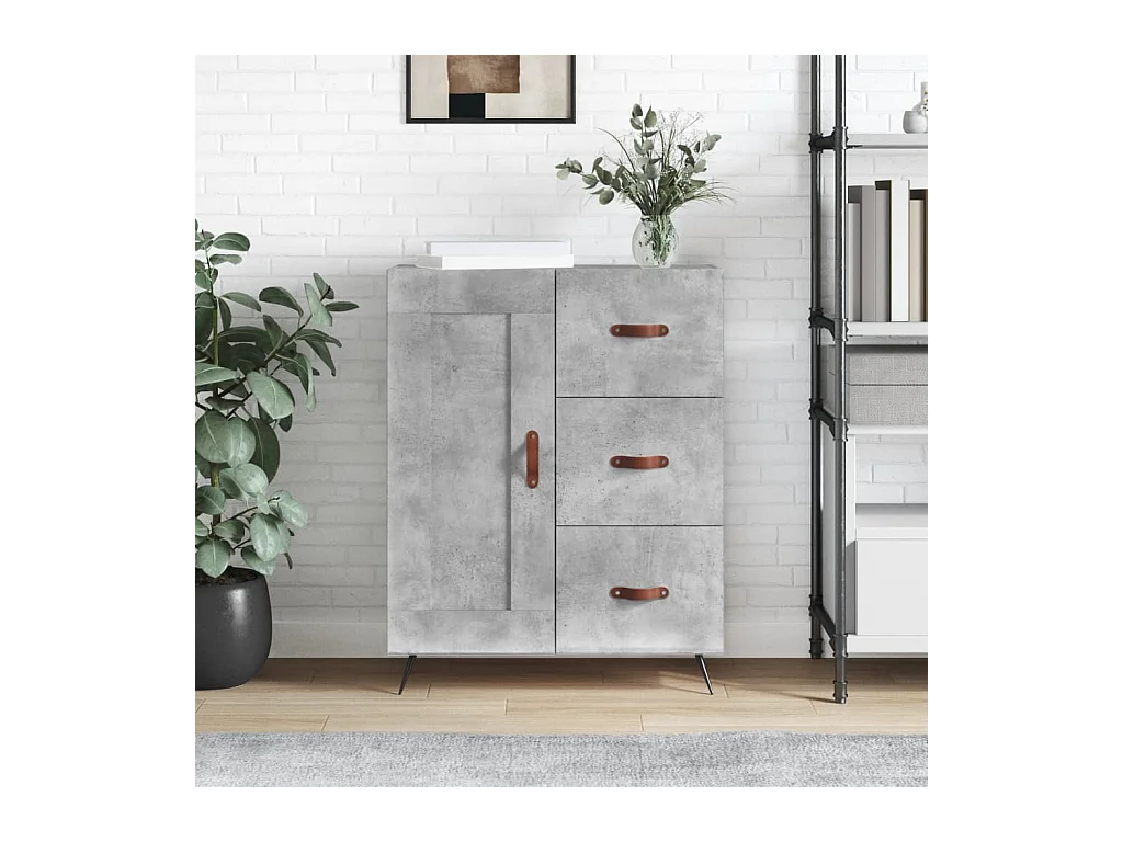 Credenza | Buffet | Armadio Grigio Cemento 69,5x34x90 cm in Legno Multistrato
