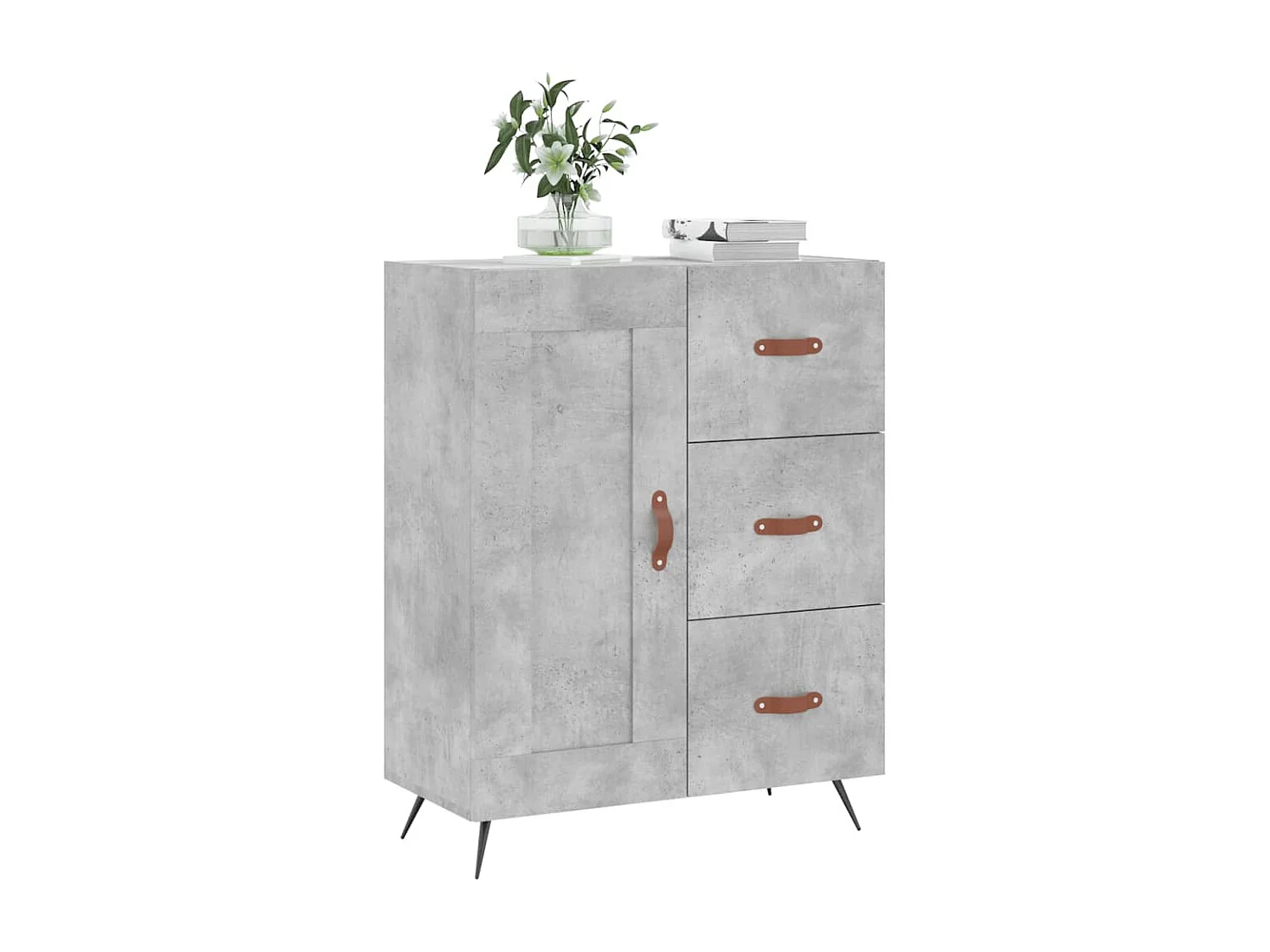 Buffet | Bahut | Meuble de rangement gris béton 69,5x34x90 cm bois d'ingénierie