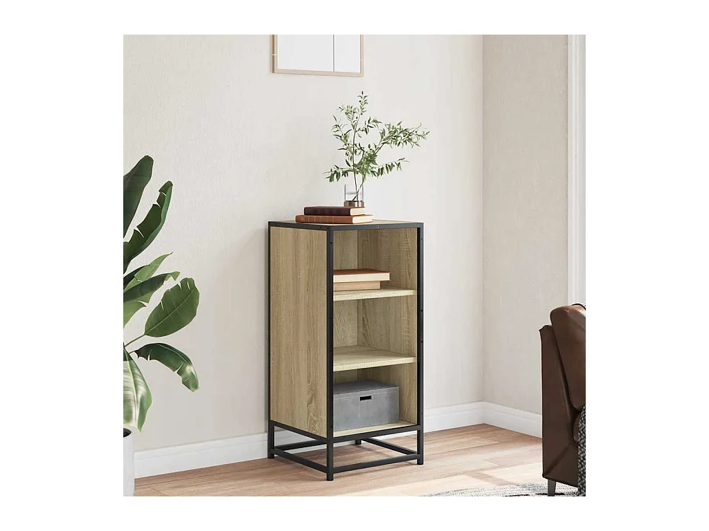 Buffet | Bahut | Meuble de rangement chêne sonoma 35,5x35x76 cm bois d'ingénierie et métal