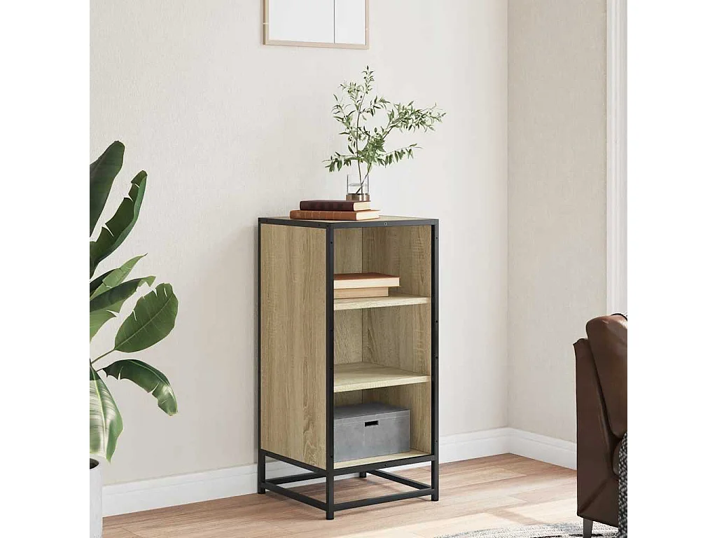 Buffet | Bahut | Meuble de rangement chêne sonoma 35,5x35x76 cm bois d'ingénierie et métal