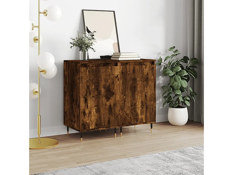 Buffets | Bahuts | Meuble de rangement 2 pcs chêne fumé 40x35x70 cm bois d'ingénierie