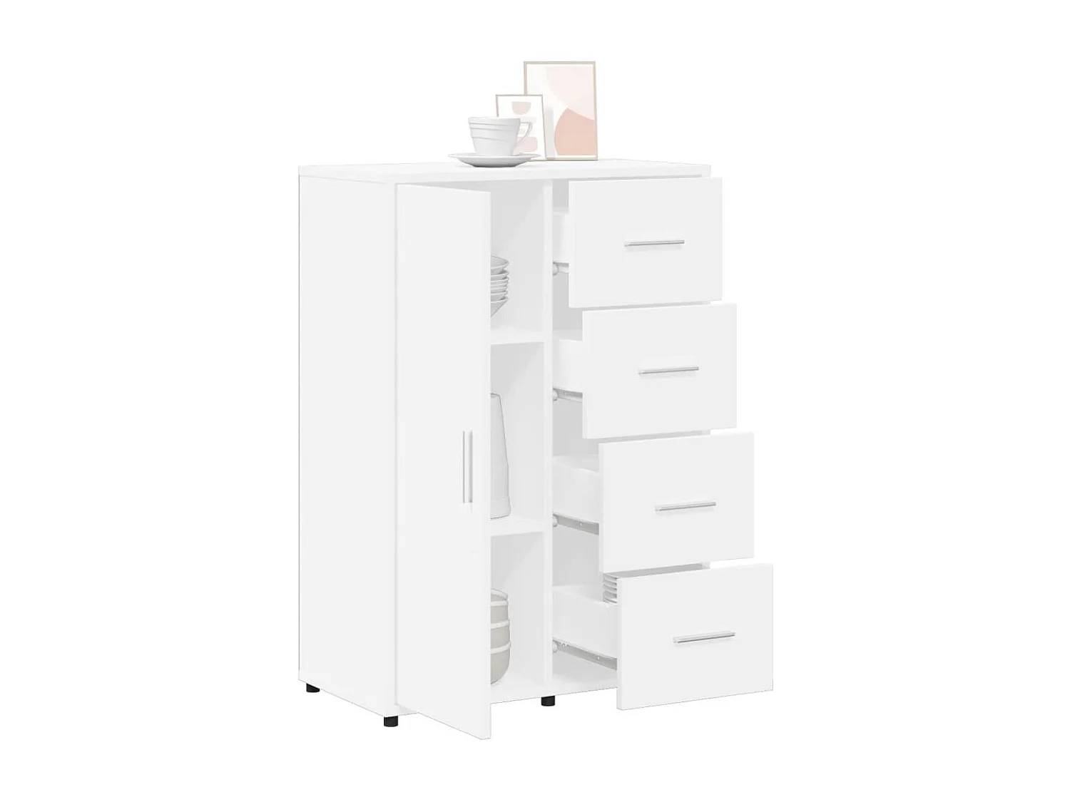 Buffet | Bahut | Meuble de rangement blanc 60x31x84 cm bois d'ingénierie