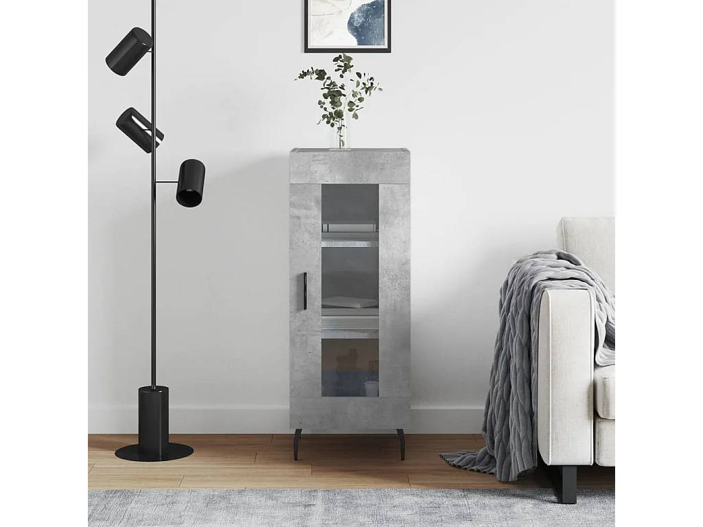 Buffet | Bahut | Meuble de rangement Gris béton 34,5x34x90 cm Bois d'ingénierie