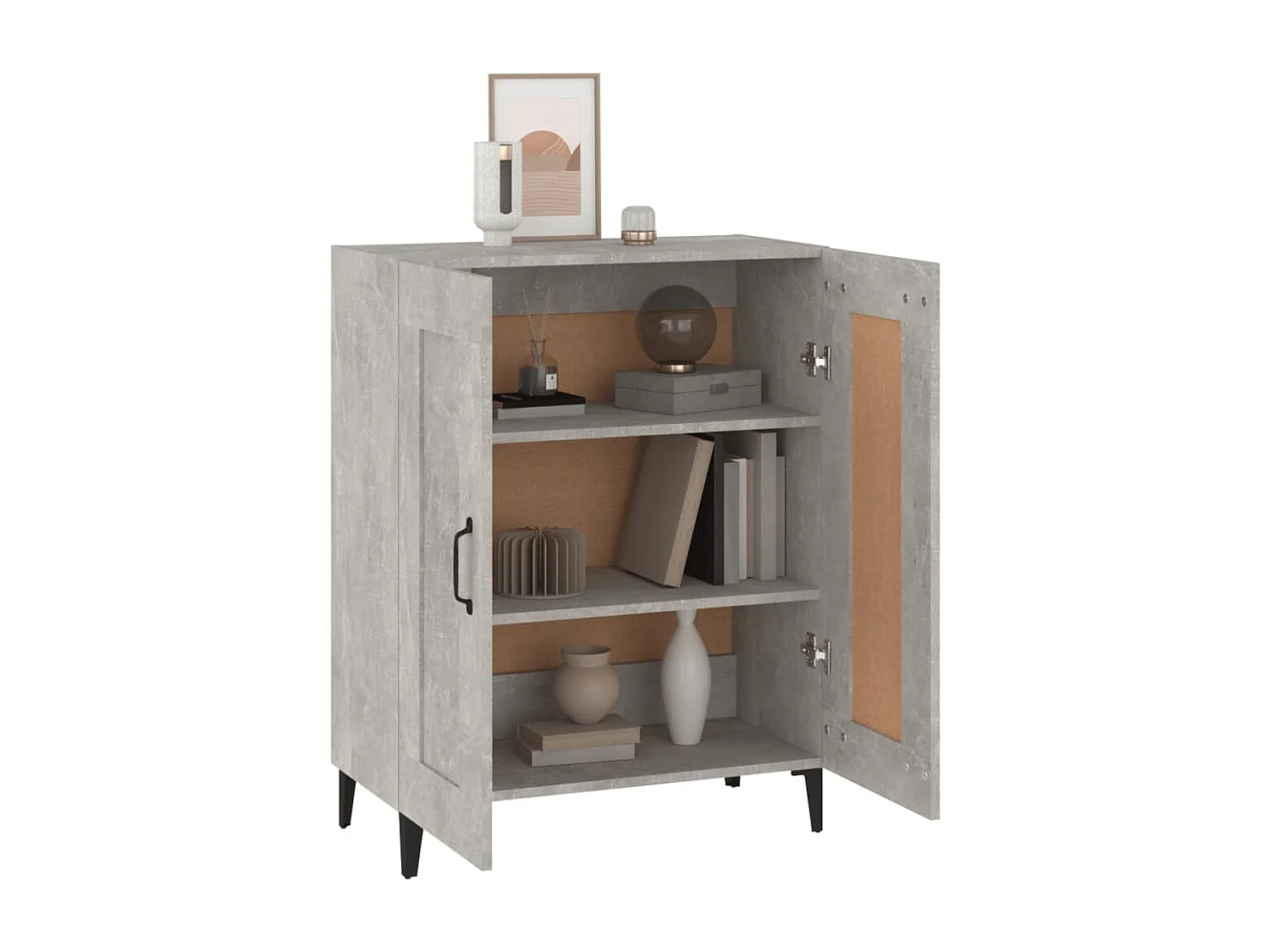 Buffet | Bahut | Meuble de rangement Gris béton 69,5x34x90 cm Bois d'ingénierie