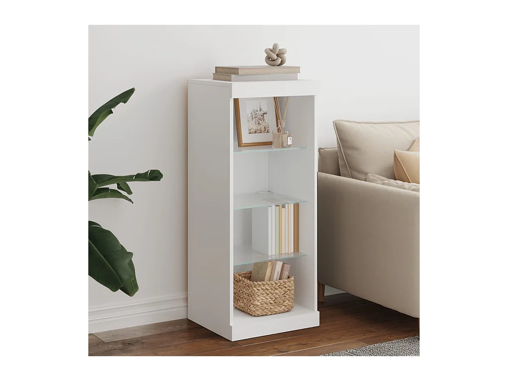 Credenza | Buffet | Armadio con Luci LED Bianca 41x37x100 cm