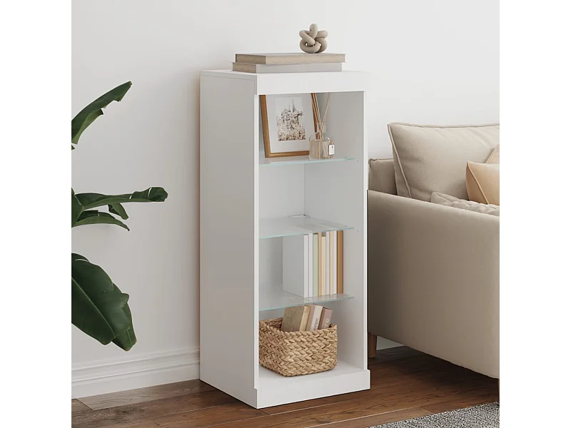 Credenza | Buffet | Armadio con Luci LED Bianca 41x37x100 cm