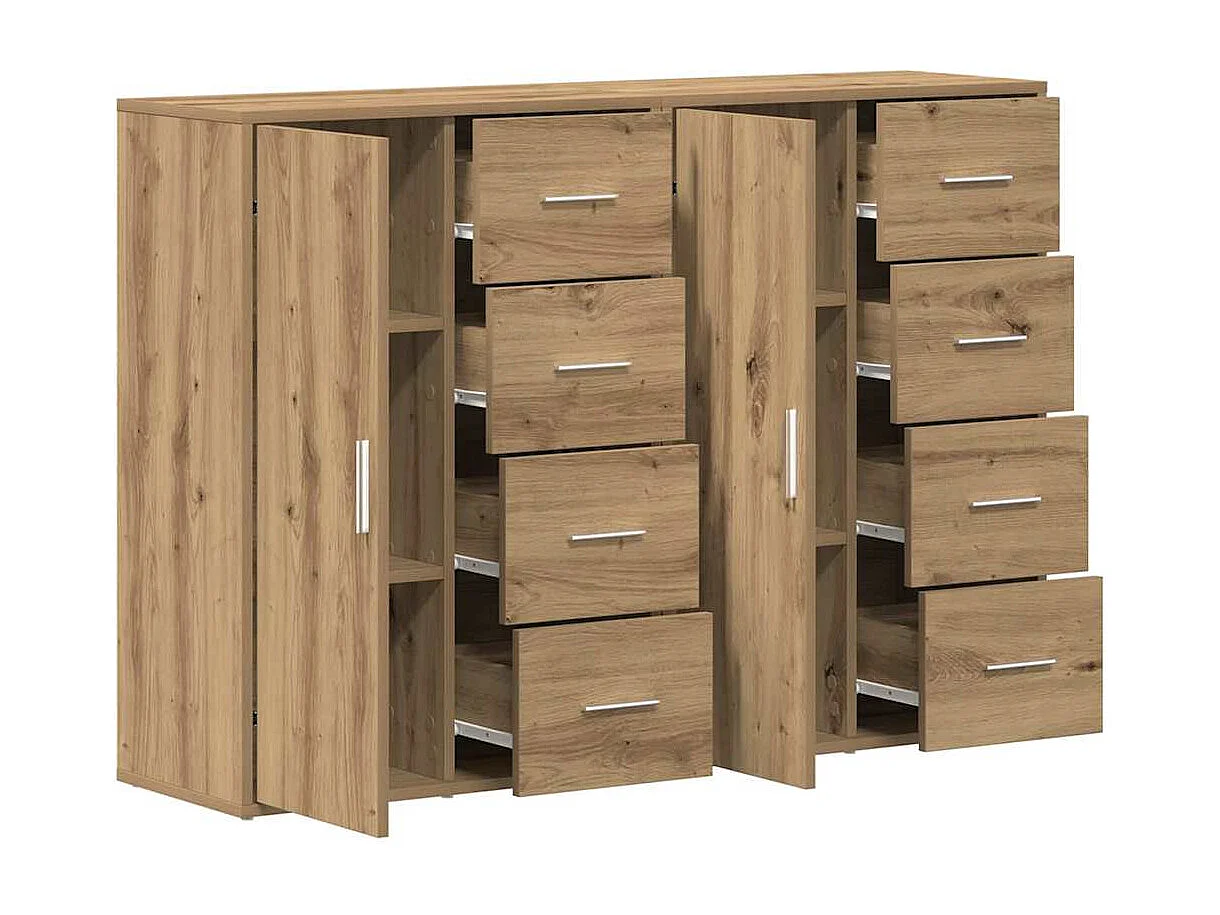 Buffets | Bahuts | Meuble de rangement 2 pcs Chêne Artisan 60x31x84 cm Bois d'ingénierie