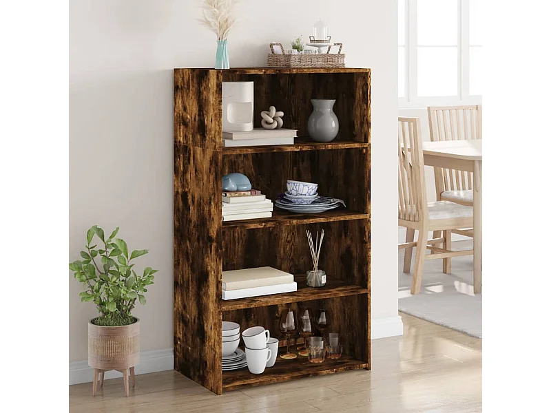 Buffet | Bahut | Meuble de rangement haut chêne fumé 70x41x124 cm bois d'ingénierie