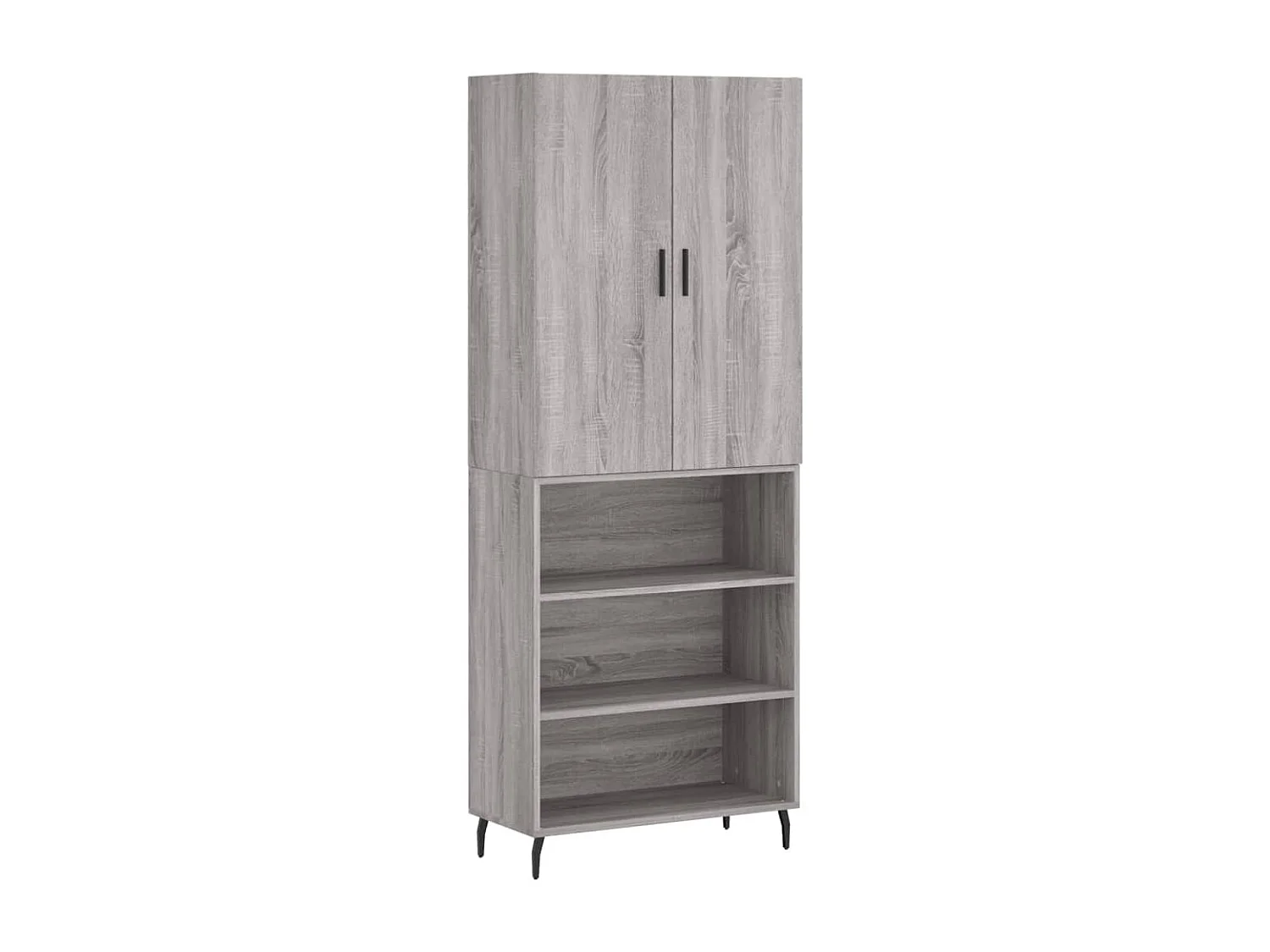 Credenza | Buffet | Armadio Grigio Sonoma 69,5x34x180 cm in Legno Multistrato