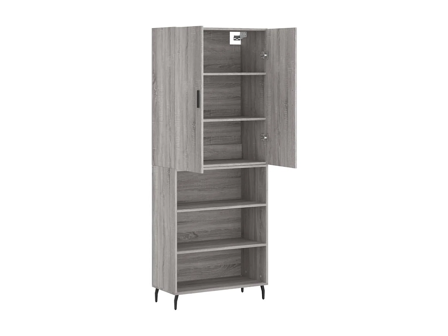 Credenza | Buffet | Armadio Grigio Sonoma 69,5x34x180 cm in Legno Multistrato