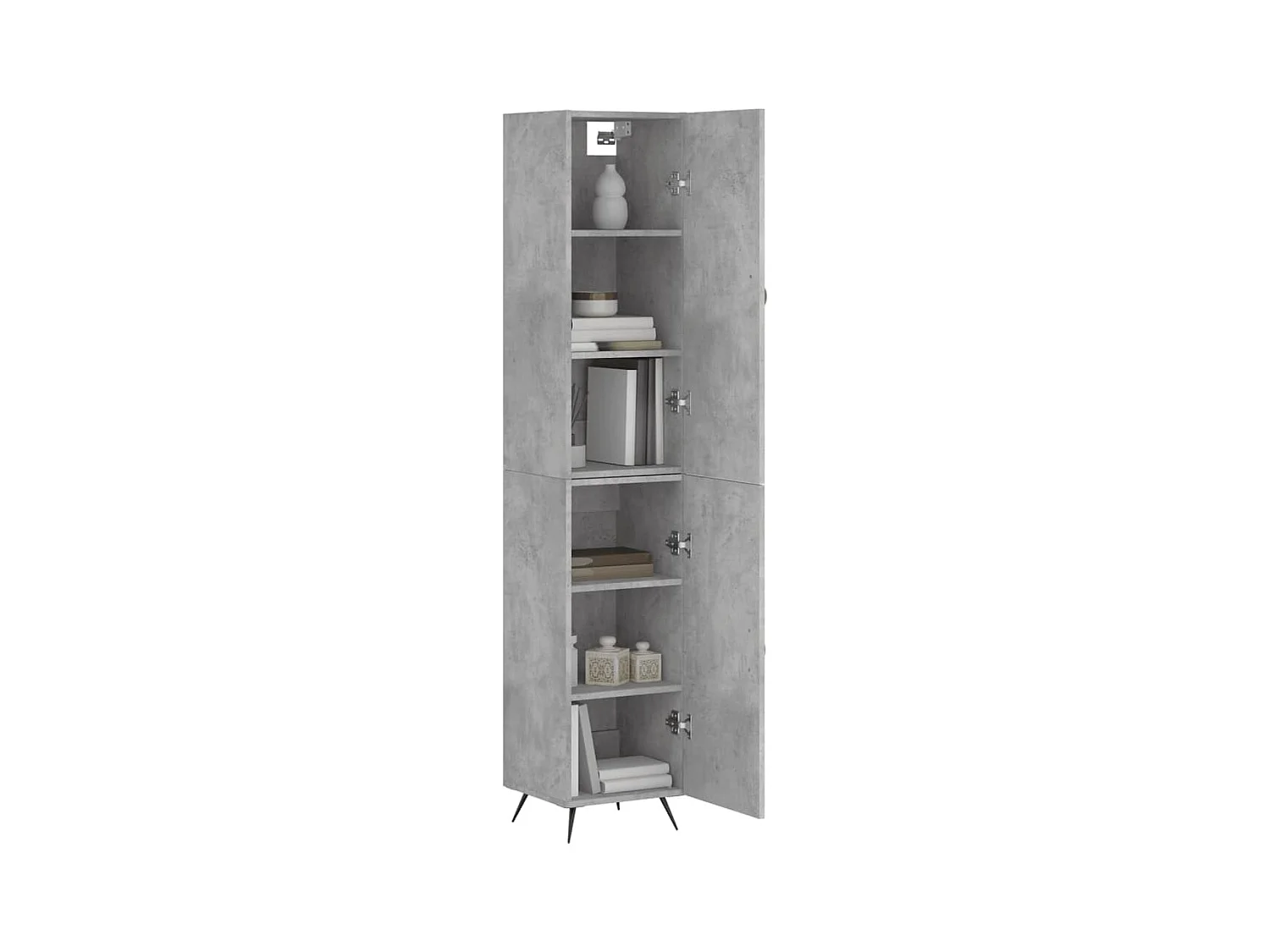 Credenza | Buffet | Armadio Grigio Cemento 34,5x34x180 cm in Legno Multistrato