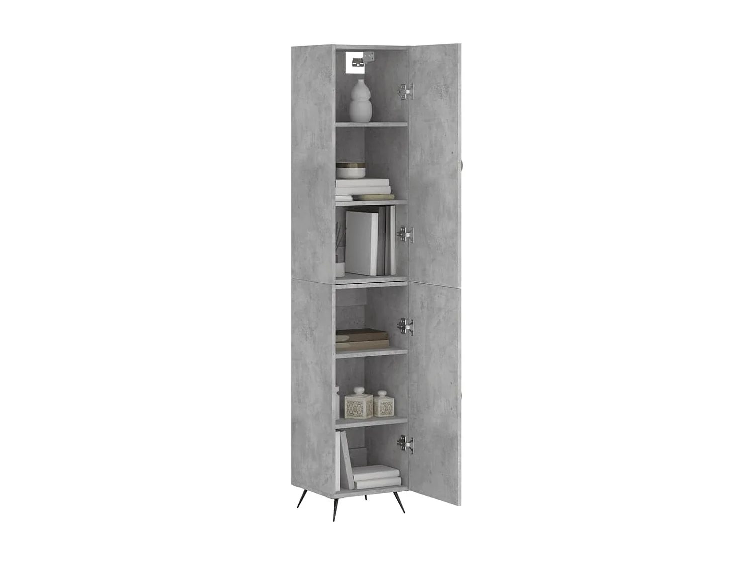 Buffet | Bahut | Meuble de rangement haut Gris béton 34,5x34x180 cm Bois d'ingénierie