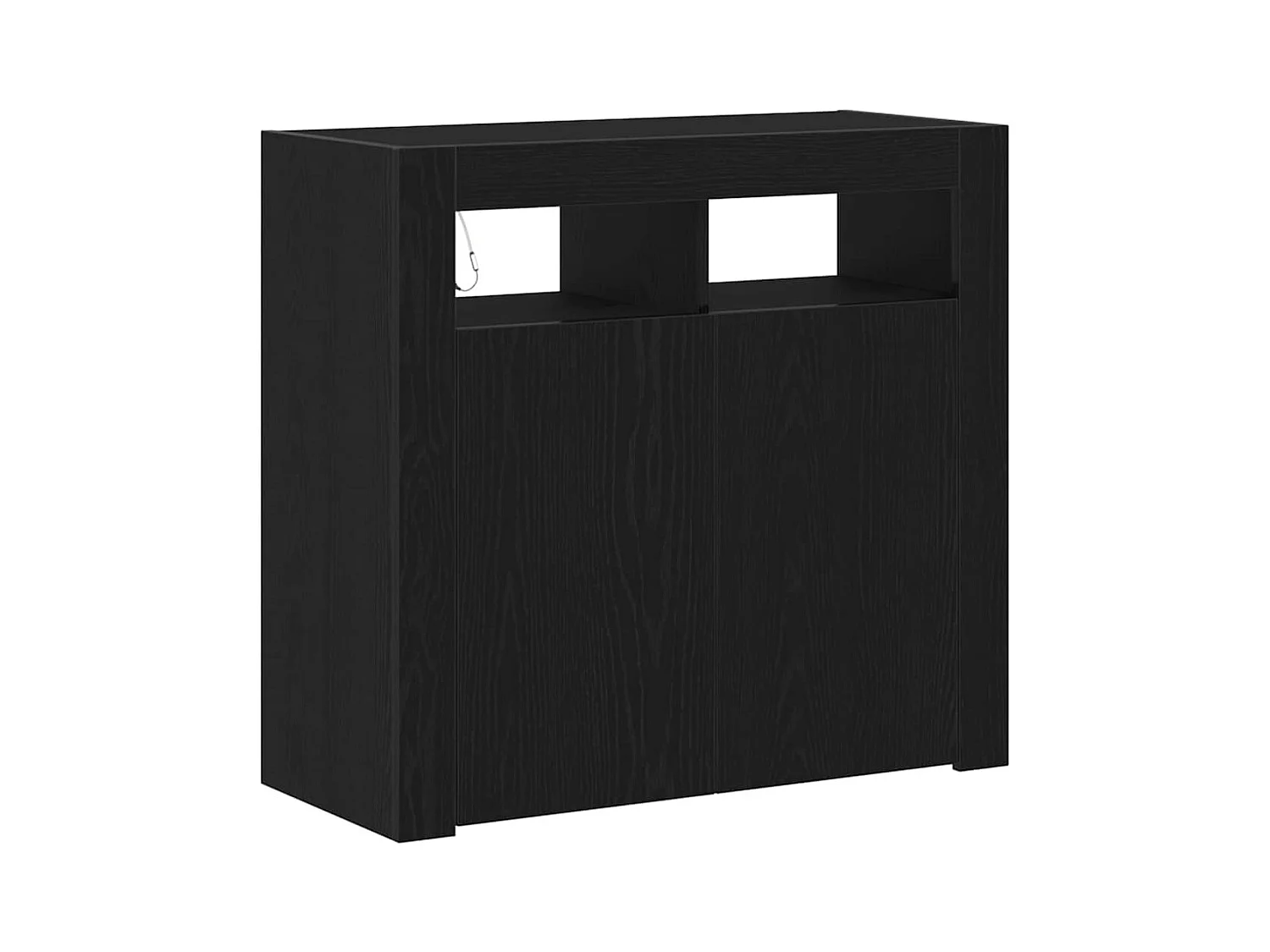 Buffet | Bahut | Meuble de rangement avec lumières LED, Chêne noir, 80x35x75 cm, Bois d'ingénierie