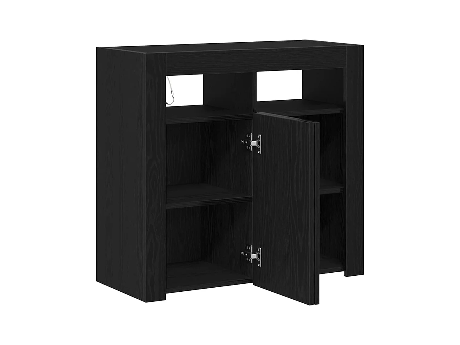 Buffet | Bahut | Meuble de rangement avec lumières LED, Chêne noir, 80x35x75 cm, Bois d'ingénierie