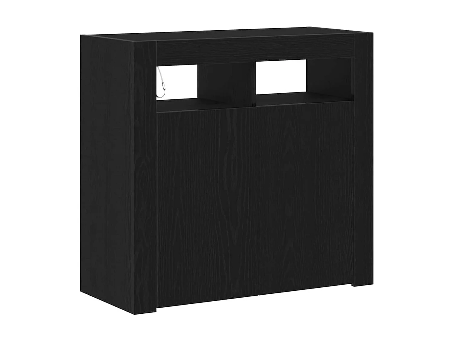 Buffet | Bahut | Meuble de rangement avec lumières LED, Chêne noir, 80x35x75 cm, Bois d'ingénierie