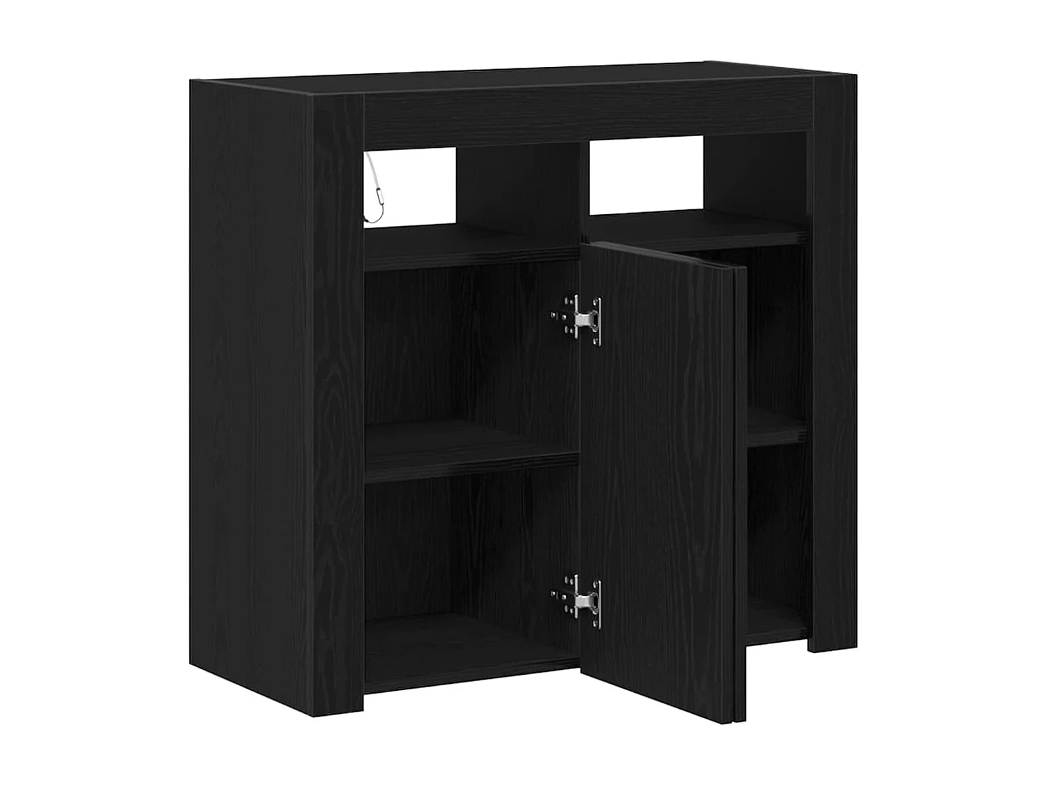 Buffet | Bahut | Meuble de rangement avec lumières LED, Chêne noir, 80x35x75 cm, Bois d'ingénierie