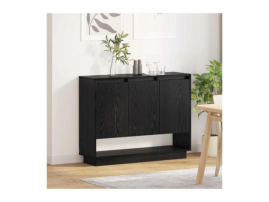 Buffet | Bahut | Meuble de rangement Chêne noir 97 x 29 x 75 cm Bois d'ingénierie