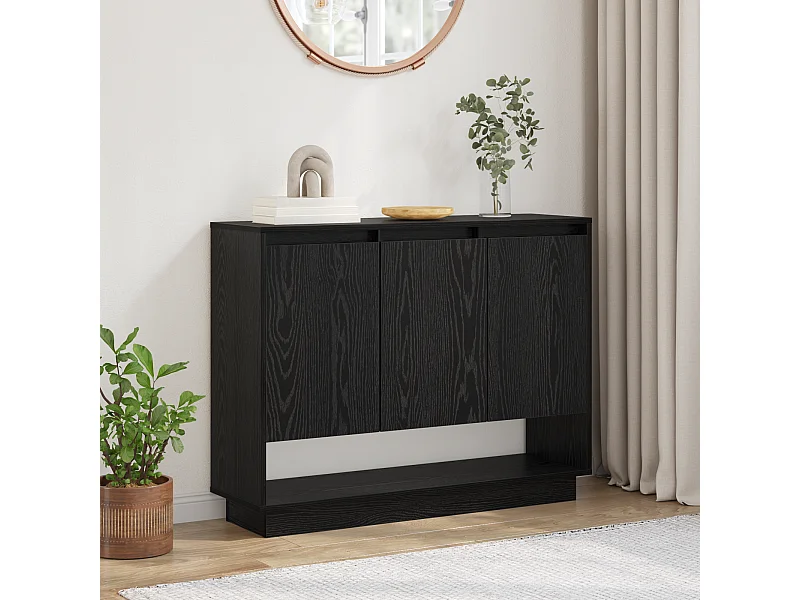Credenza | Buffet | Armadio Rovere nero 97 x 29 x 75 cm Legno multistrato