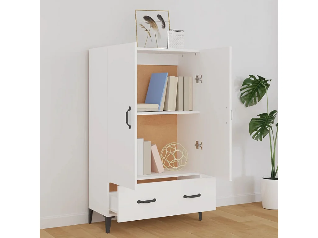 Buffet | Bahut | Meuble de rangement haut Blanc 70x31x115 cm Bois d'ingénierie