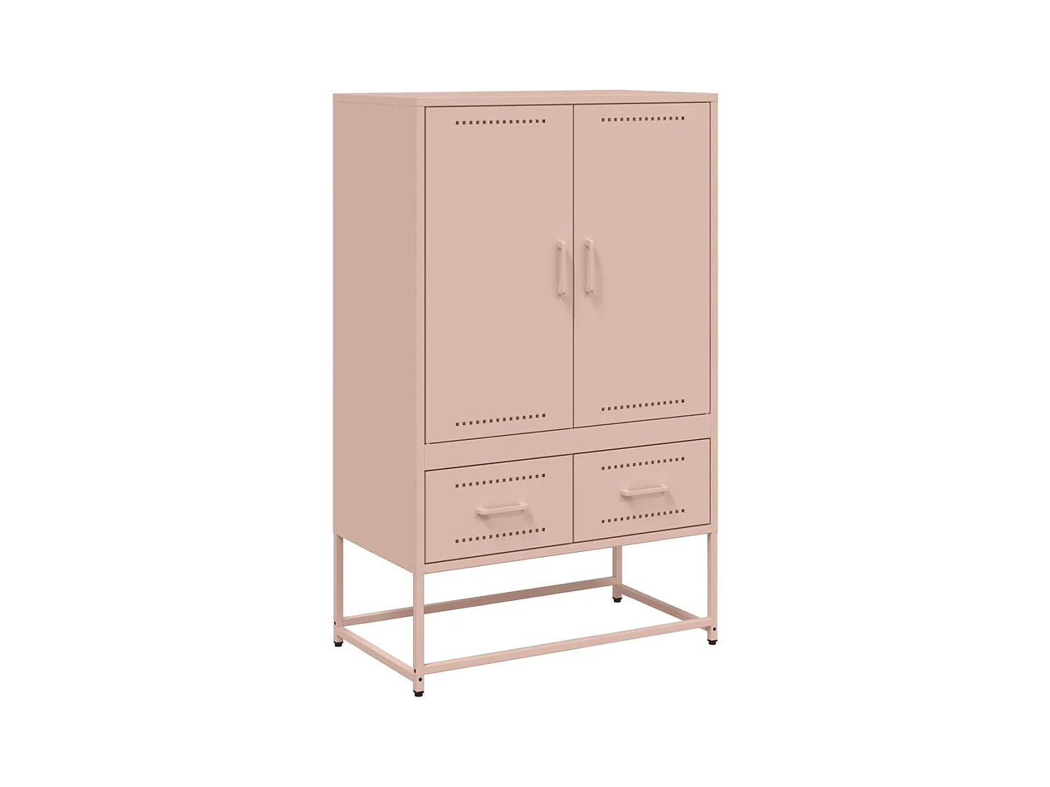 Buffet | Commode à tiroir | Meuble de rangement haut rose 68x39x111,5 cm acier