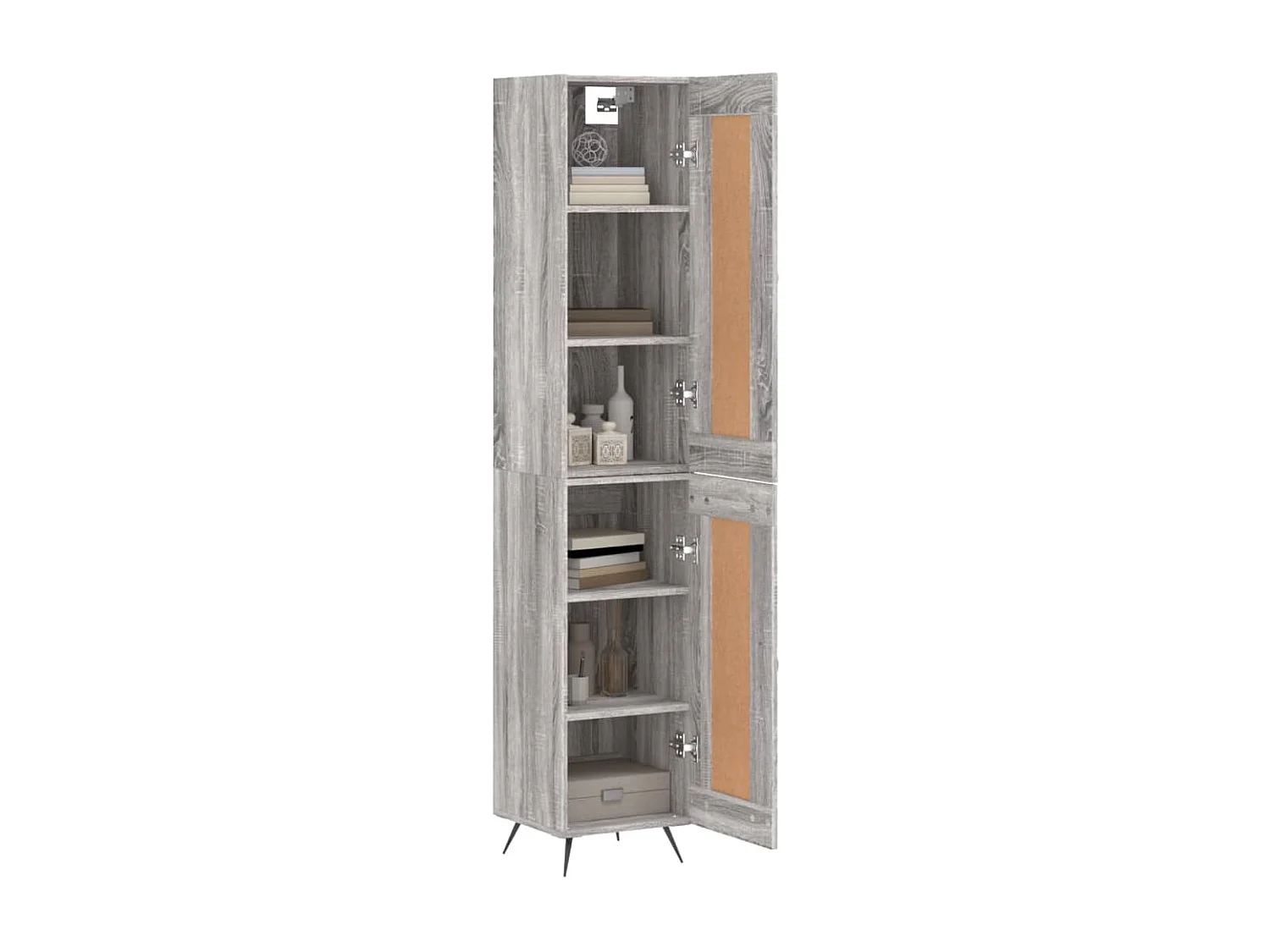 Buffet | Bahut | Meuble de rangement haut Sonoma gris 34,5x34x180 cm Bois d'ingénierie