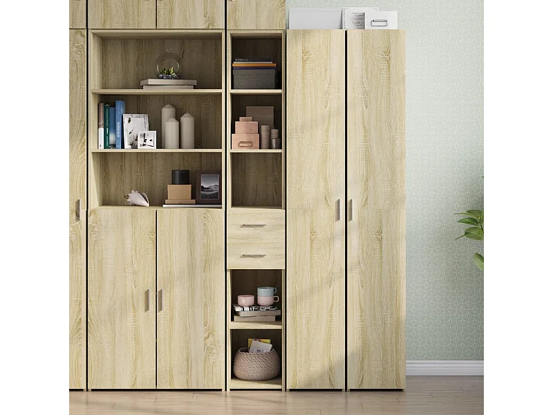 Buffet | Bahut | Meuble de rangement haut chêne sonoma 30x42,5x185 cm bois d'ingénierie