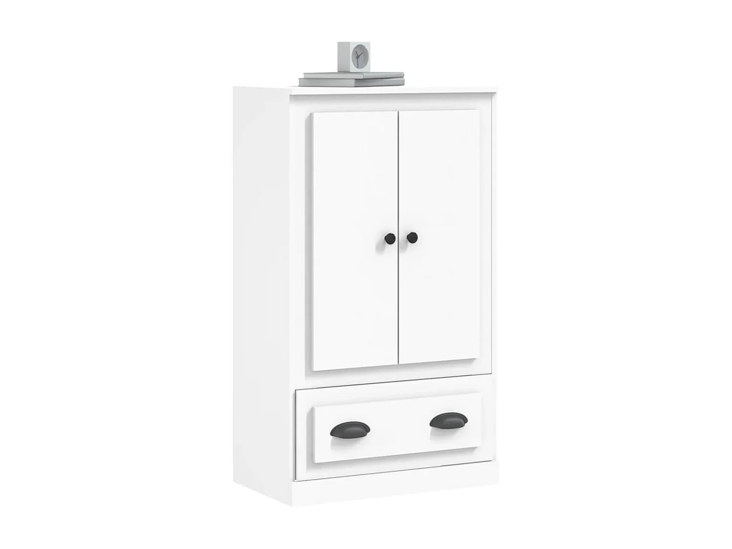 Buffet | Bahut | Meuble de rangement haut blanc 60x35,5x103,5 cm bois d'ingénierie