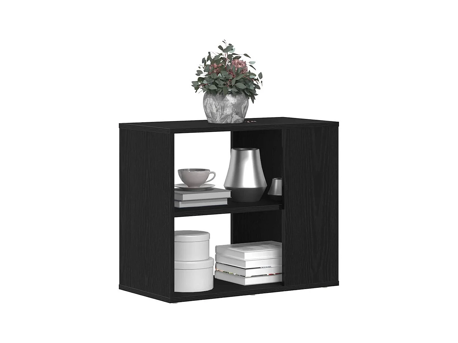 Buffet | Bahut | Meuble de rangement noir en chêne 60x30x50 cm en bois composite