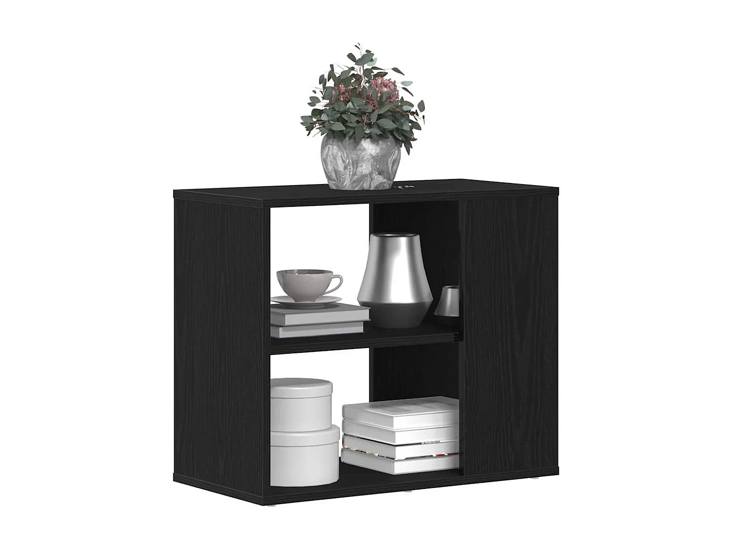 Buffet | Bahut | Meuble de rangement noir en chêne 60x30x50 cm en bois composite
