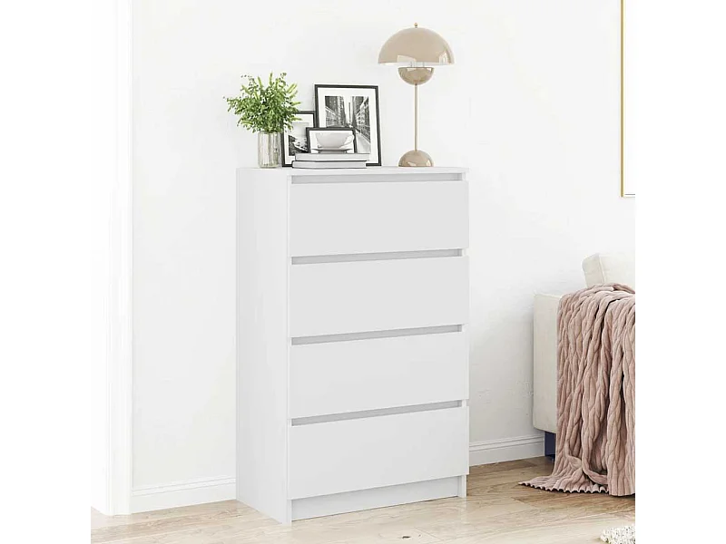 Credenza | Buffet | Armadio Bianca 60x35x98,5 cm in Legno Multistrato