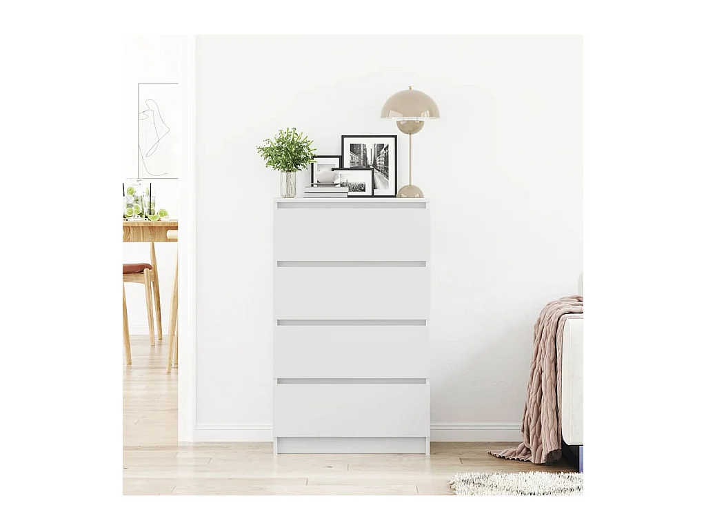 Credenza | Buffet | Armadio Bianca 60x35x98,5 cm in Legno Multistrato