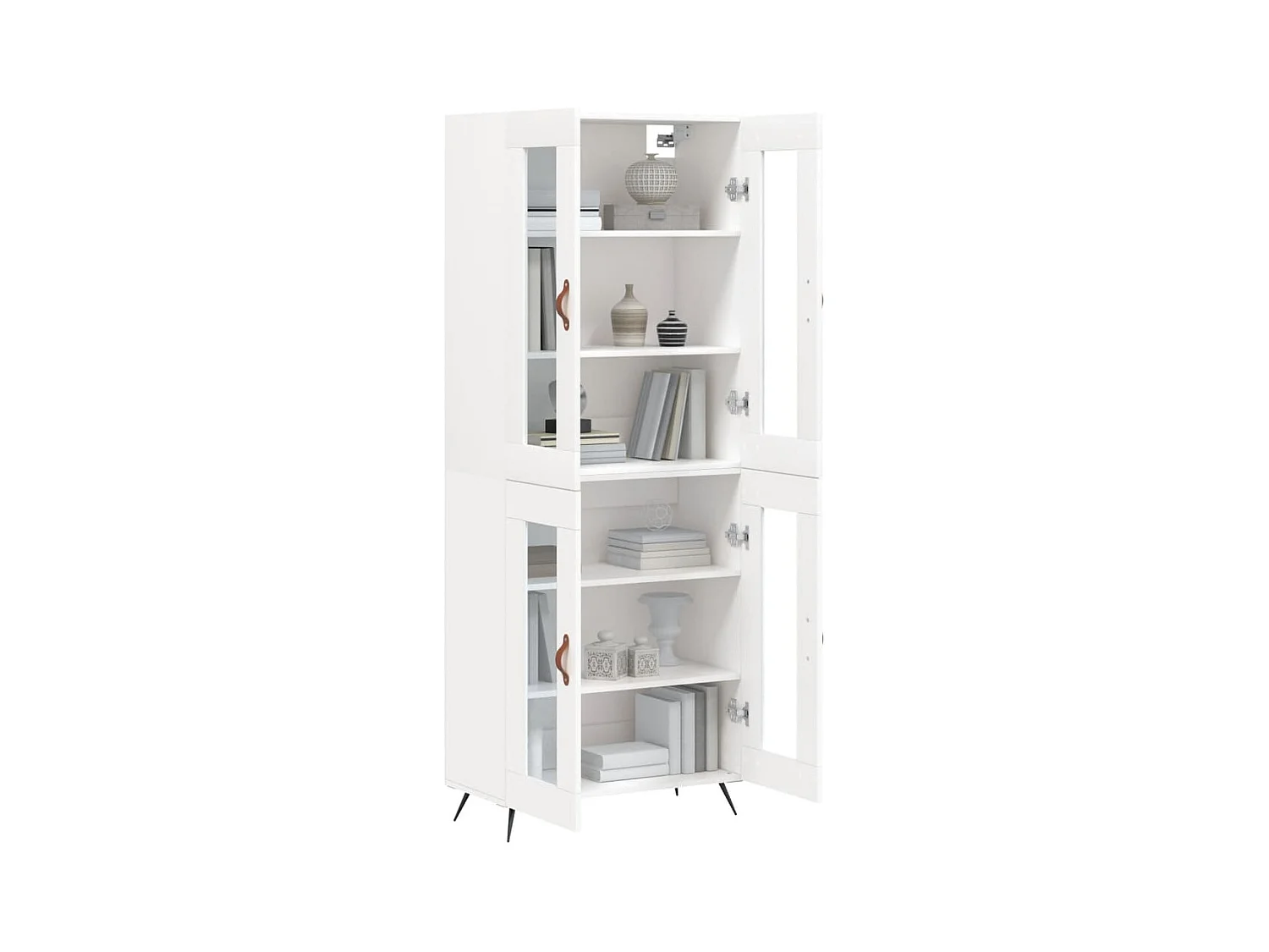 Credenza | Buffet | Armadio Bianca 69,5x34x180 cm in Legno Multistrato