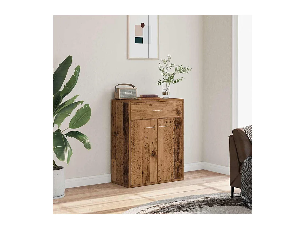 Buffet | Commode à tiroir | Meuble de rangement vieux bois 60x30x75 cm bois d'ingénierie