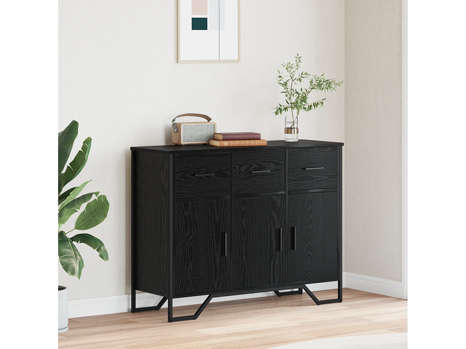 Buffet | Bahut | Meuble de rangement Chêne noir 97x32,5x74,5 cm Bois d'ingénierie